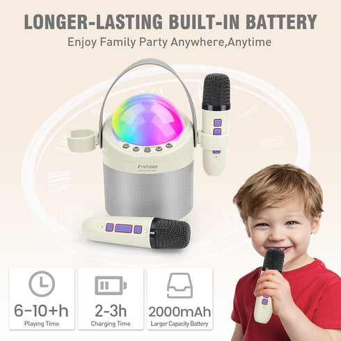 FINYIORE 2-12 Karaoke Machine for Kids Adults Unique Astronaut Shape Portable Bluetooth Speaker with Wireless