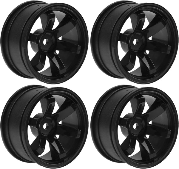 4Pack HIRCQOO RC Plastic Wheel Rims, 12mm Hex Hub OD 52mm Compatible with 1/10 On-Road Racing Touring Drift Car