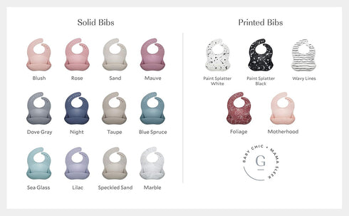 Silicone Baby Bibs for Girls and Boys - Waterproof Bib Set for Babies and Toddlers - BPA Free Feeding and Weaning Bibs - Modern, Soft, Easy to Clean (Marble)