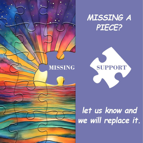 PICKFORU 1000 Sunset Impossible Puzzle for Adults Pieces, Ocean Puzzles with Colorful Rainbow Gradient, Magic Nature