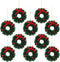 10 Pieces Mini Artificial Christmas Wreaths Ornaments - Dollhouse Miniature Christmas Wreath for Door, Windows, Tree