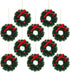 10 Pieces Mini Artificial Christmas Wreaths Ornaments - Dollhouse Miniature Christmas Wreath for Door, Windows, Tree