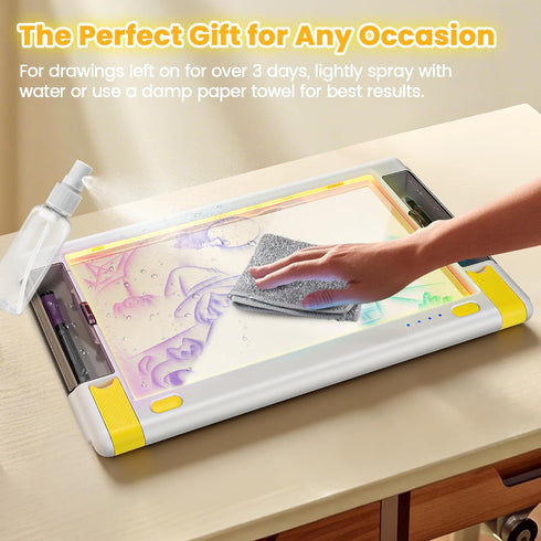 15 Inch 9-Color 5 10 Rechargeable LED Drawing Board, Light Modes Neon Art Light Up Writing Tablet Tracing Pad for Kids