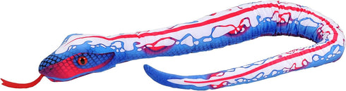 Wild Republic Vibe Brights Snake, Blue Light and Sound, 54 inches, Gift for Kids, Plush Toy