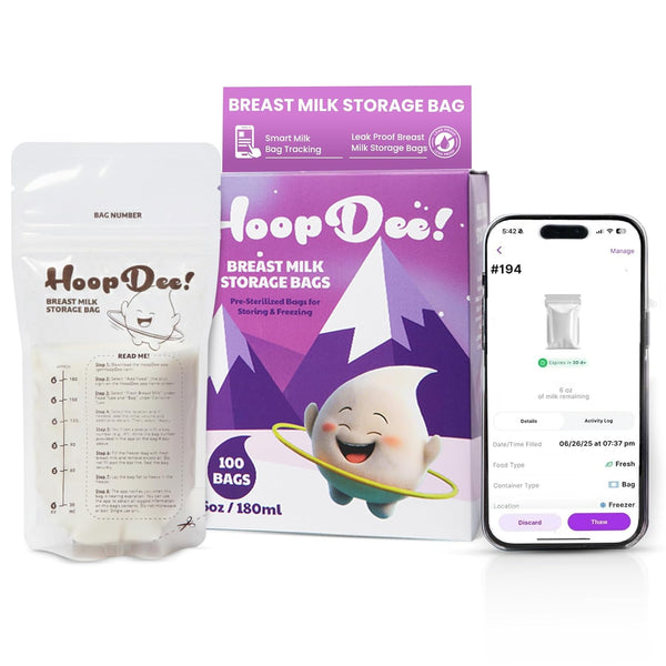 HoopDee Breast Milk Storage Bags Freezer Safe & Leak Proof BPA-Free Breastmilk Bags