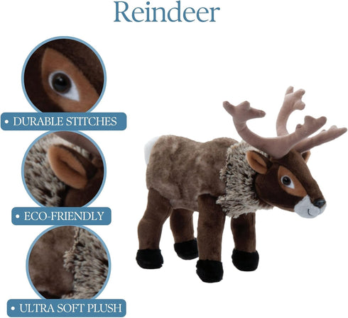 12 inches The Petting Zoo Reindeer Stuffed Animal Plushie, Gifts for Kids, Wild Onez Zoo Animals, Zoologee Reindeer