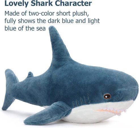 MorisMos Giant Stuffed Animal Shark Plush, Large Soft Shark Pillow Toy for Kids, 32in