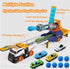 Dwi Dowellin Truck Toys for Kids, 28" Large Car Toys Include 4 Racing Cars + 6 Balls, Light & Sounds, Ejection &