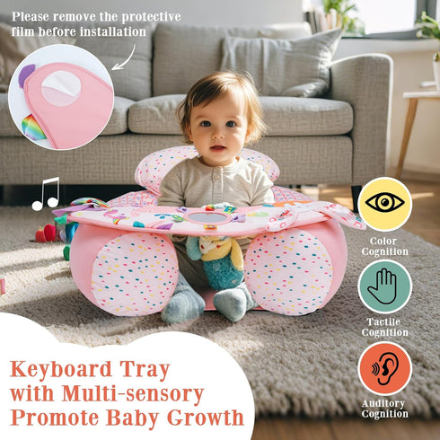 3-36 Baby Donut Sit Me Up Floor Seat for Months, Inflatable Baby Seat with Cover, Activity Chair for Sitting up