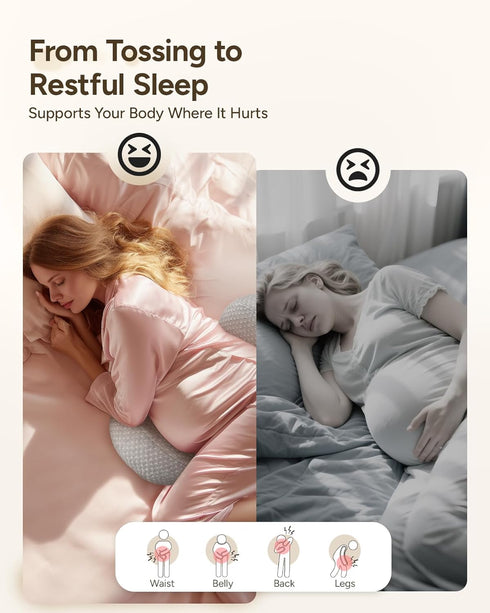 cozyyeah Pregnancy Wedge Pillow for Sleeping, Adjustable Maternity Pillow for Side Sleepers, Supports Back, Belly