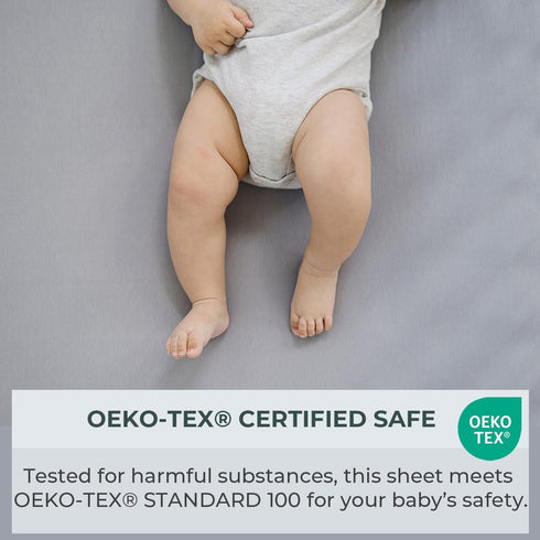 Pobibaby - Single Solid Premium Fitted Baby Crib Sheets for Standard Crib Mattress - Ultra-Soft Cotton Blend, Safe