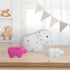 BenBen Elephant Plush Toys, Set of 3 Cute Elephant Family Stuffed Animal, Kawaii Plushies, White & Hot Pink