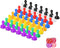 60 Pieces Multicolor Plastic Pawn Chess Components, 6 Sided Game Dice, Table Markings for Board Games