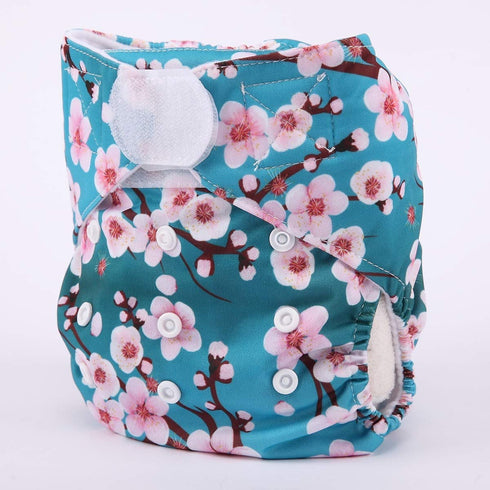 Sigzagor Baby Pocket Cloth Diaper Nappy Hook and Loop for Girls (Peach Blossom)