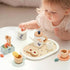 Set 19-Piece Set 3+ PairPear Wooden Tea for Kids, Pretend Tea Time Play with Tray, Wooden Tea Toys for Toddlers