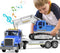 DOWELLIN Transports Trucks Kids Toys, 22" Large Semi Truck Toy Carrier and Excavator