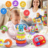 4 in 1 Baby Toy for 6-18 Months, Learning Toys for Babies, Busy Cube, Stacking Toys, Unicorn Pull String Toy