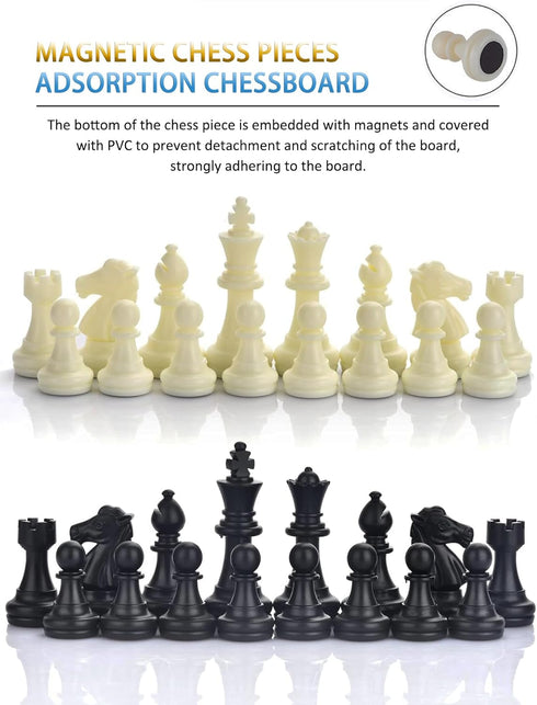 PGDOV Set 9.5 Inches 2-Player Magnetic Travel Chess - Small Chess Folding Board Games, Foldable & Portable Gifts