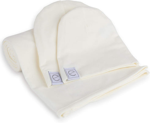 Ely's & Co. Cotton Knit Jersey Swaddle Blanket and 2 Beanie Baby