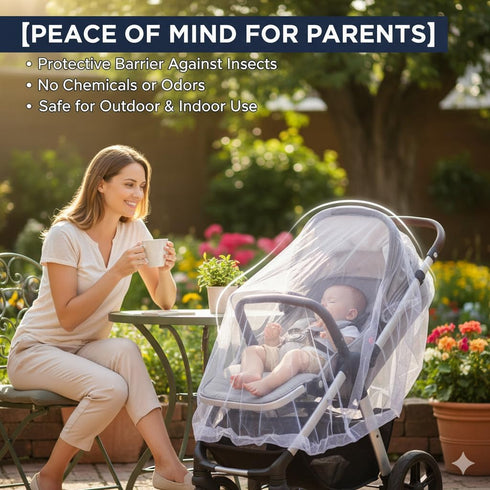 LABRUSID 2 Pack Universal Mosquito Net for Strollers - Breathable Insect Netting Protection for Babies, Fine Mesh Bug