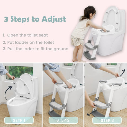 JASSONE 2 1 Potty Training Seat, Toddler Step Stool, in Potty Training Toilet for Kids, Baby Seat with Splash Guard
