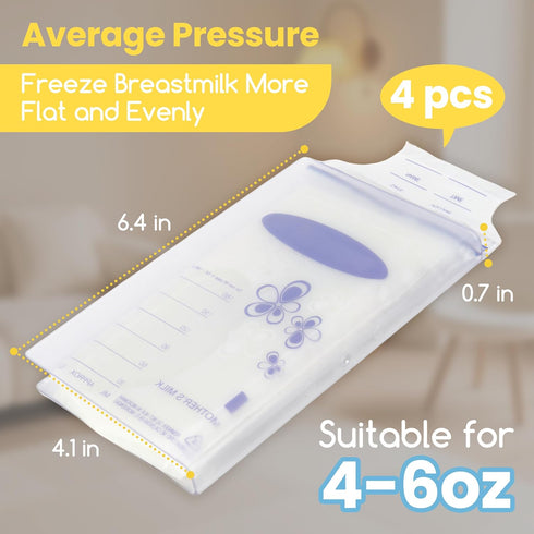 fantovo 4Pcs 4/5/6oz(Storage Individual Breast Milk Freezer Storage Organizer, Breastmilk Storage Freezer Flat Tray