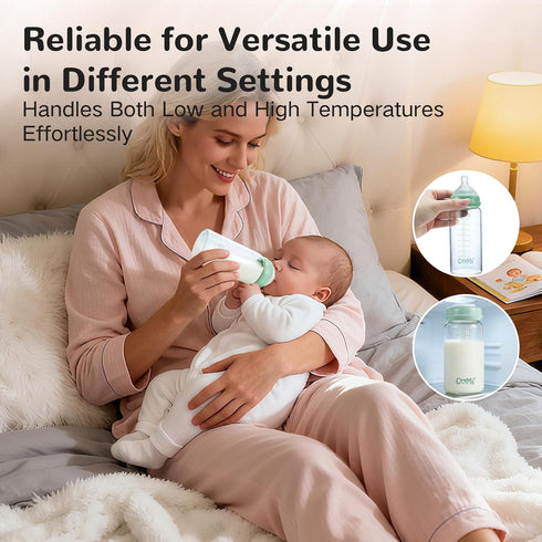 4 Packs,10oz Pumps&Nipples(4 COMI Wide Neck Glass Breastmilk Collection n Storage Bottle, with Screw Ring Sealing