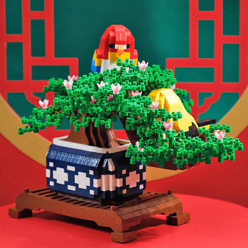 Larcele Micro Building Blocks Set, DIY Mini 3D Toy Bricks, 1496 Pieces KLJM-08 (Potted Plant)