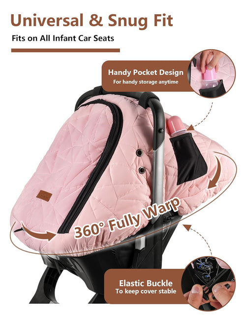 Sprouterie Cozy Car Seat Cover Baby Winter: Carseat Canopy for Babies Infant Cold Weather Shield with Zipper Peeping