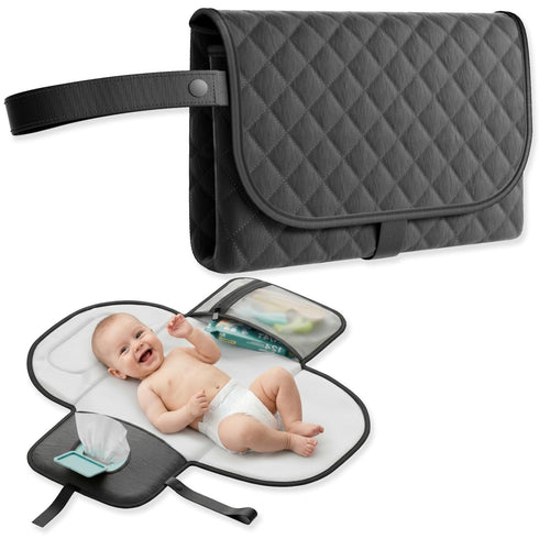 Seeseven Portable Changing Pad for Baby Travel Use, Compact Diaper Change Mat for