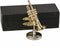 Dselvgvu Miniature Trumpet with Stand and Case, Dollhouse Model Musical Instrument Christmas Ornament (2.36"x0.79")
