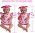 BABESIDE Reborn Baby Doll Clothes, Cherry Pattern Outfits for 17-22 Inch Baby Dolls with Headband