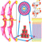 2 Pack Kids Bow and Arrow Set, Pink Light Up Archery Toy Set, Foam Dart Guns & 6 Target Cans for Ages 5-10 Birthday