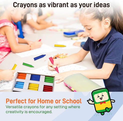 Set 144 (2-7/8"L 9/16" Chubby Crayons for Kids of Rainbow Crayons Classroom Supplies x Dia)