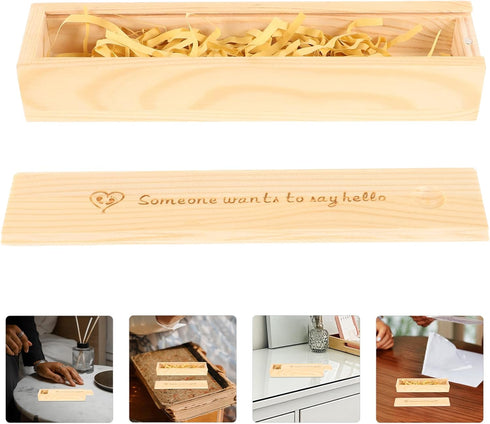 PRETYZOOM Lidded Pregnancy Test Keepsake Box Elegant Wooden Organizer for Announcement Unique for Moms Cherished Memory