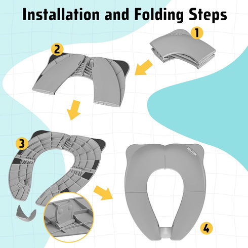 Travel Potty Seat for Toddler & Kid, Maliton Portable Potty Seat with Storage Bag, Foldable Potty for Toddler Travel