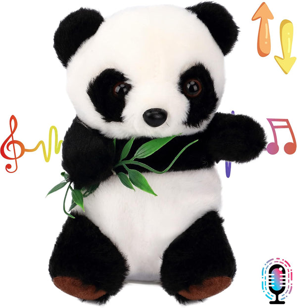 Hopearl Talking Panda Interactive Toy, Nodding Electric Plush Buddy Gift for Toddlers, 7''