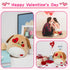 CAGRIKUELI 8inch Dog Plush, Valentines Stuffed Animal for Kids Puppy Stuffed Animal with Rose Love Heart, Cute Dog