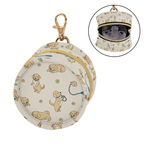 J JOYSAY Golden Retriever Dogs Beige Pattern Pacifier Holder Case with Metal Clip Portable Pacifiers Holder for Baby