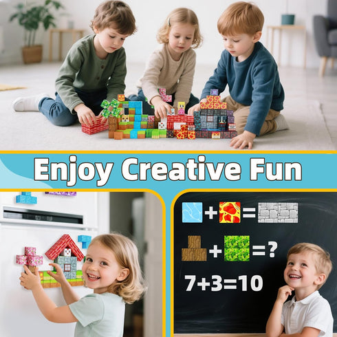 150PCS 3 4 5 6 7 8 9 10, 1" EchoPlan Magnetic Blocks, Magnetic Building Blocks, STEM Constructions Magnet Blocks