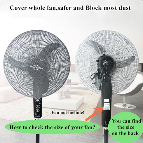 2 Pack 16" Washable Fan Cover, Dustproof Pedestal Fan Mesh Cover, Protects Kids' Fingers, Perfect for Parents of