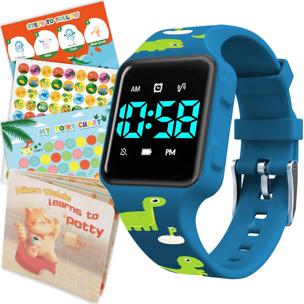 VTAIGE Toddler Potty Training Set Potty Training Watch with Musical/Vibration Alerts, Fun Board