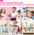Classroom/School,24PCS 3+ Uiseba Valentines Day Gifts for Kids Building Blocks Succulent Plants Kits and Valentines