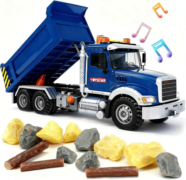 SMILESSKIDDO Dump Truck Toy - 1:12 Large Friction Powered Truck with Air