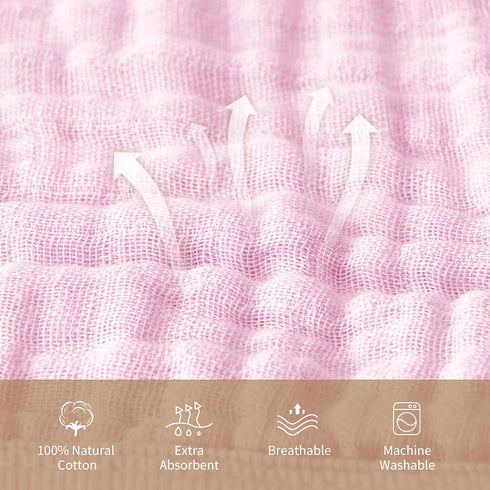 2 Pack 100% 6-Layer 32x32Inch, david's kids Hooded Baby Towels, Muslin Cotton Ultra Soft Breathable Absorbent Baby Bath