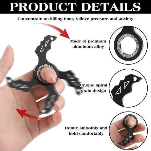 Spinner Keychain Fidget Toy for Adults, Portable Keyring Spinner for Teens and Adults