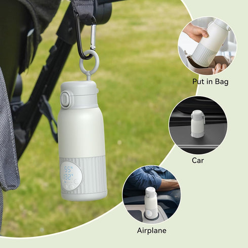 APZOKI 100W 13.5oz Portable Baby Bottle Warmer for Breast Milk, Fast Heating & Precise Temp Control for Formula, Water