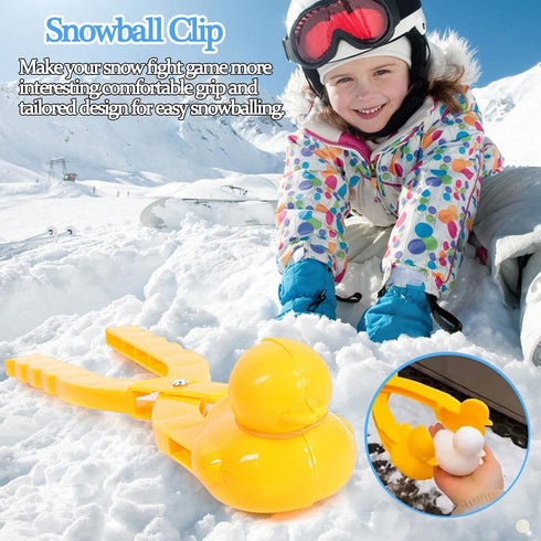 YUGYUJ Snowball Maker Tool with Handle, Cartoon Duck Snowball Maker Clip Snow Ball Toys Perfect for Kids and Adults