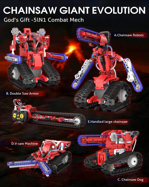 8-12, 5 In1 Sets 8 9 10 11 12 13 (429PCS) STEM Robot kit for Kids Ages Science Building Blocks Kit, Remote & App