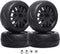 4-Pack HobbyPark RC Car Tires & Wheels, 12mm Hex Drive Hub with Foam Inserts for 1/10 Touring Car